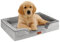 AUSCAT Orthopädisches Hundebett Kleine Hunde - Hundebett Memory Foam mit Abnehmbarem, Waschbarem Bezug, Wasserdichtem Futter und Rutschfester Unterseite, 60cm L x 45cm W x 15cm H (Grau)