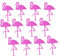 UKCOCO 12er-pack Flamingo- -glitzer-aufkleber Selbstklebendes
