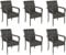 Yaheetech 6er Set Rattanstühle Stapelbar, Gartenstühle Stapelstuhl mit Armlehnen & Rückenlehne, Rattan Stuhl Balkonstuhl mit Verstellbaren Füße für Garten Balkon Terrasse, Grau
