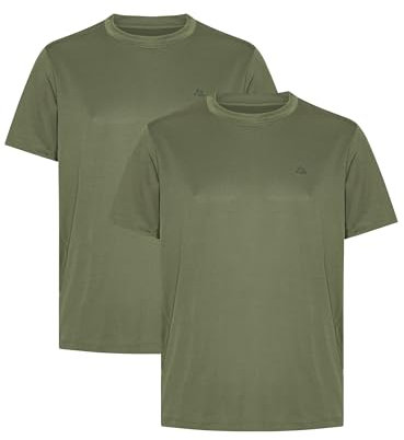 DANISH ENDURANCE Maglietta Uomo Fitness e Palestra, T-Shirt Sportiva in Materiali Sostenibili, Quick Dry, Traspirante e Leggera, 1 o 2 Paia Oliva L