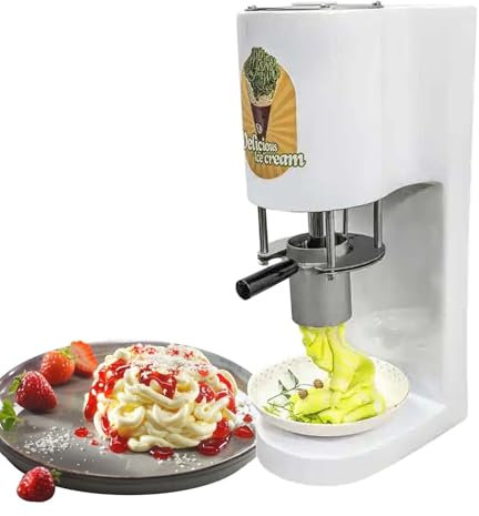 Gewerbliche Softeismaschine FüR Spaghettieis – 30 L/H, FüR Restaurants, Snackbars Professionelle Nudelhaut-Eismaschine, 4 Austauschbare Formen