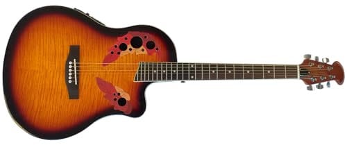 Santander Akustik Western Roundback Gitarre, Cutaway Tonabnehmer Mahagoni (Sunburst)