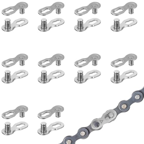 10 Pairs Bicycle Missing Link for 6/7/8 Speed Chains Bike Chain Master Links Reusable Bicycle Chain Link Connector Bike Components Parts