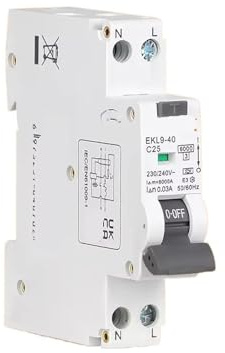 Disjoncteur différentiel type A 6KA 1P+N 2P 16A 20A Courbe C Avec surintensité de fuite 30mA EKL9-40 1 pièce(25A)
