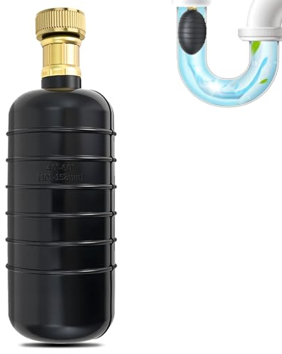 Drain Cleaning Bladder Unclogger for Main Drain & Sewer Line, Water-Powered Pipe Cleaner Fits 4–6 Inch Pipes, for Bathroom, Bathtub, Kitchen Sink, Basement & Swimming Pool Drains