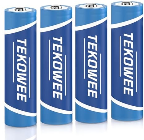 3,7 Volt Wiederaufladbare Akku 4 Stück, 3000mAh Buttun-top Batterie für Taschenlampen, Stirnlampen (18 * 67mm, Nicht AA-Akku)
