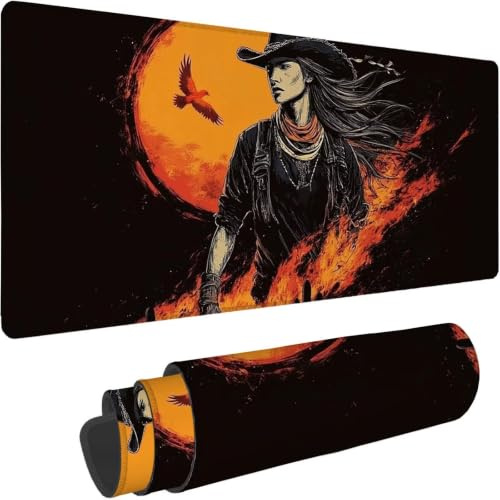 Schreibtischunterlage Mauspad Gaming, Mauspad 600x300mm orange Farbe 0-z103 | Mouse Pad mit Wasserdicht und Anti-Rutsch Basis für Büro&Zuhause Verbessert Geschwindigkeit Geschenke für Männer Schönheit