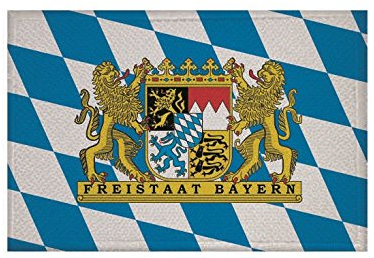 U24 Aufnäher Freistaat Bayern Fahne Flagge Aufbügler Patch 9 x 6 cm