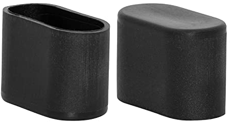 Flyshop Stuhlbeinkappen, Hartplastik, geruchlos, kratzfrei, oval 15 x 30mm (1,5 x 3,0 cm), 8 Stück, Schwarz