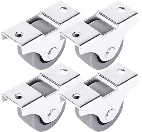 Juego de ruedas giratorias, rueda compuesta por dos partes, ruedas de goma y plástico, con placa metálica, ruedas para mobiliario, electrodomésticos y pequeños equipos, ruedas pequeñas de 25 mm