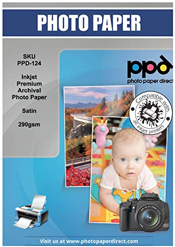PPD 50xA4 Inkjet Fine Art Fotopapier Satin 290g Archivierbar, Mikroporös Profi-Qualität PPD-124-50