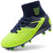 DREAM PAIRS Boys' Football Boots Kids Girls Turf High Top Spikes Non-Slip Junior Soccer Shoes Outdoor Sneakers for Unisex,Size 1 Big Kid,Dark/Blue/Neon/Green-Qh,HZ19002K