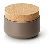 Continenta Keramikdose mit Korkdeckel, matt taupe Ø 13 x 10 cm, Keksdose, Vorratsdose, Vorrats Behälter, Aufbewahrungsbox