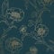 Tempaper PE10633 Peacock Blue & Metallic Gold Peonies | Designer Removable Peel and Stick Wallpaper