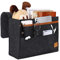 MaoXinTek Betttasche, Filz Bett Caddy Organizer zum Einhängen Nachttisch Tasche Sofa-Bett Dicke Filz Anti-Rutsch für Buch, Zeitschriften, iPad, Handy, Fernbedienung, Dunkelgrau
