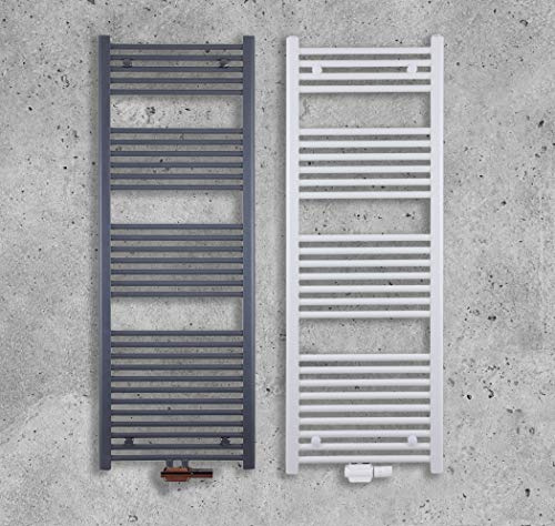 MC Heat Premium Badheizkörper (300x1600 mm Weiß) - Handtuchheizkörper - Handtuchwärmer mit Mittelanschluss