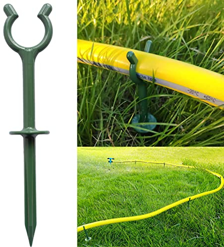 Gartenschlauchführungspfähle, 10 Stück, strapazierfähig, 1,9 cm Schlauchhalter, Spieß für Rasen und Pflanzenschutz, Hof-Soaker-Unterstützung, langlebig, knickfreie Bewässerung (passend für 1,9 cm