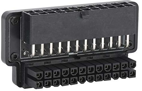 ASHATA ATX 24Pin Buchse auf 24pin Stecker 90 Grad Netzteil Mainboard Motherboard, ATX 24Pin Adapter PC Mainboard Stromversorgung für Desktop PC Netzteil