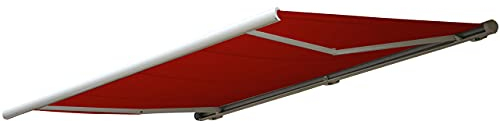 Mendler Elektrische Kassettenmarkise T123, Markise Vollkassette 4,5x3m - Polyester Bordeaux-rot