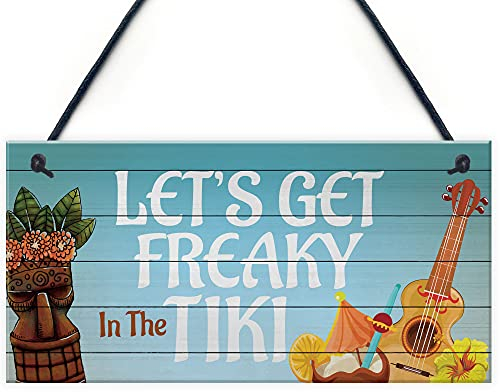 RED OCEAN Neuheit Tiki Bar Dekor Cocktail Bar Garten Dekor Hängeschild Modern PVC 21 x 10 cm