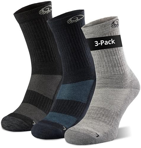 Giesswein Merino Wandersocken Herren & Damen 35-46 [3er Pack] - Thermosocken Trekkingsocken - Anti-Blasen-Polsterung extra warm - Wintersocken Skisocken - Dicke Merino Socken Herren & Damen wandern