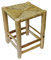 Scandi Stil Holzhocker Hocker Fußhocker massiv mit geflochtenen Palmenblättern