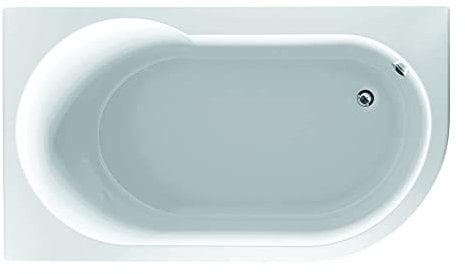 Diva Bathroom Compact Standard Acrylic Shower Bath 1550 x 900 – Left Hand