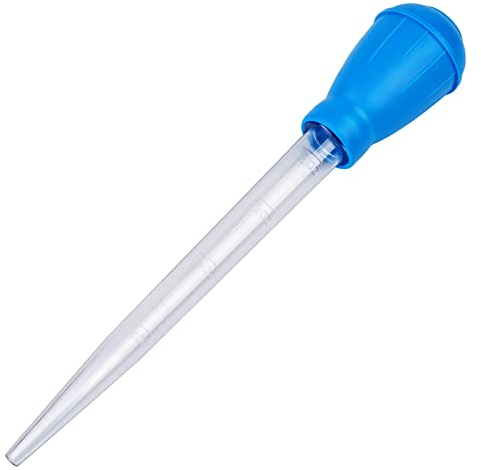 WEAVERBIRD Manual Fish Tank Water Changer Aquarium Dropper,1Pcs 30ml Aquarium Clean Pipette Clear Dropper,Fish Tank Cleaning Waste Remover,Aquarium Gravel Clean Straw,Fish Tank Water Changer Blue