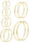 MILACOLATO 6 Paar Klipp Creolen Ohrringe für Damen Fake Ohrpiercing Kreolen Set Für Nicht Piercing Ohrringe Schmuck, 6 Größen Clip On Hoop Öhringen 30/40/50mm Gold