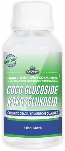 Myoc Coco-Glucoside, Natural Surfactant for Skin, Shampoo, Body Wash, Shower Gel, Coco Glucoside Bulk–240ml