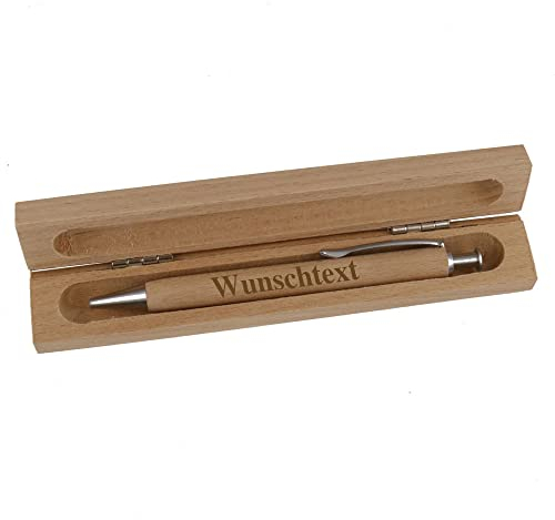 Elefantasie Kugelschreiber mit Name graviert aus Holz Wunschname oder Wunschtext als Geschenk Kugelschreiber in Geschenkbox