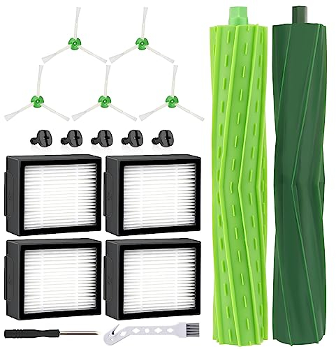 Kit di Accessori per iRobot i7, Filtro di Ricambio per Roomba i7+ i3 i3+ i4 i4+ i6 i6+ i8 i8+ j7 E5 E6 E7 E & I series Aspirapolvere, 2 Spazzole Principale,5 Spazzole Laterali,4 Filtro