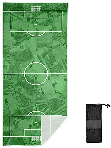 Anantty Fußballplatz mit Euro Strandtuch Schnell Trocknendes Sandfest Handtuch Stranddecke Badetuch für Fitness Reise Strand Schwimmen
