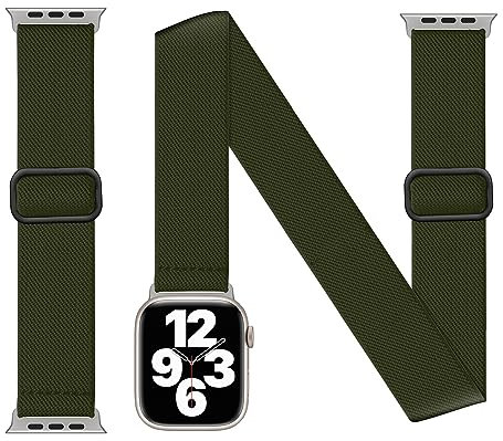 Banda para el tobillo/brazo compatible con Apple Watch Band 49 mm para mujeres y hombres, correa elástica ajustable para iWatch Serie 9 8 7 6 5 4 3 2 1 SE