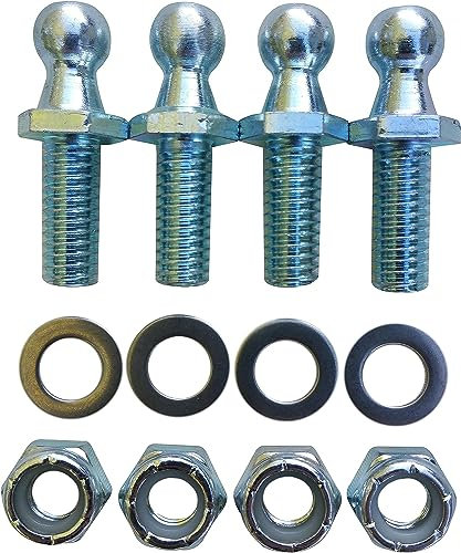 SHLPDFM 4 perni a sfera per molla a gas, ammortizzatori portellone posteriore, 10 mm, testa sferica M8 filettatura (lunghezza filettatura 13 mm)