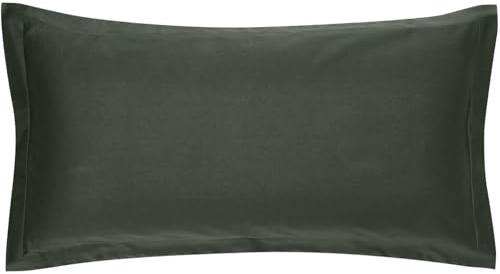 Magano® Premium Kissenbezug 40x80 Grün | Weich & Bügelfrei | Hypoallergen & Atmungsaktiv | 3cm Stehsaum | Kopfkissenbezug 40x80 cm | Dunkelgrün