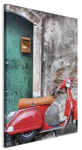 decomonkey Bilder Scooter 40x60 cm 1 Teilig Wandbild Groß Leinwandbild XXL Deko Wohnzimmer Schlafzimmer Büro Wanddeko Leinwand Pictures For Wall Poster Wall Painting Abstrakte
