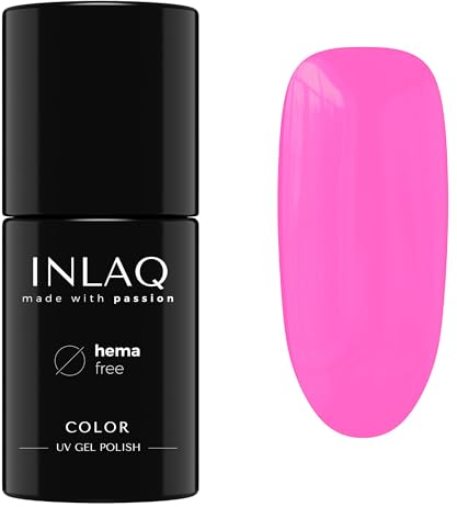 INLAQ® UV Nagellack Hellrosa - 6 ml Hema Free - Langlebiger UV Lack - Nail Polish - Sweet Candies Kollektion - Gelnägel - Shellac Gel - Gellack ohne Hema | 1067- Hot Pink