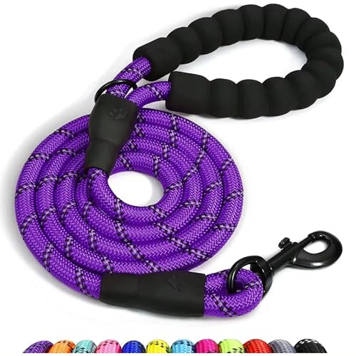 Spanner In The Works® | Purple Dog Lead For Large and Medium Dogs - Reflective Leashes, 1.5 Metre Long Lead, Thick 13mm Anti Pull Dog Leash | Comfort Handle, Strong, Upgraded 360 Swivel
