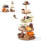 5-stöckiger Tortenständer aus Holz, rustikaler Kuchenständer, idealer Desserthalter, Turm für Hochzeitstisch, multifunktional, 3 + 2 Etagen, abnehmbar, große Holzscheiben, Dekoration