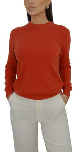 Win's Maglione Girocollo in Lana e Cashmere Donna Made in Italy, S