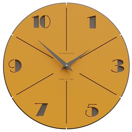 CalleaDesign - Orologio da parete Aurelio diametro 34 o 48 cm, artigianato italiano e meccanismo tedesco al quarzo. (Melone, 48 cm)