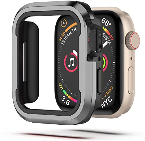 NINKI für Apple Watch 10 Bumper 46MM Apple Watch 10 Case iWatch 10 46MM Cover Sturzfest Aluminium & TPU Apple Watch 10 Schutzhülle 46MM Herren Hülle für Apple Watch Series 10 46MM - Grau
