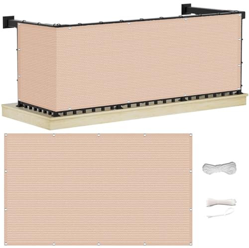 Brise-vue pour balcon 7,2 m Couleur crème