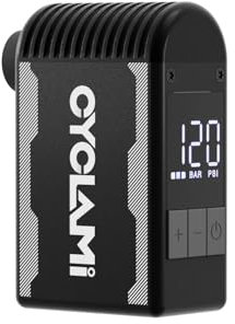 CYCLAMI A2S Pompe à Vélo Electrique Mini Pompe Velo Portable avec Manomètre Numérique Max 12 PSI arrêt Automatique pour Tous Les vélos pour Valve Schrader et Presta