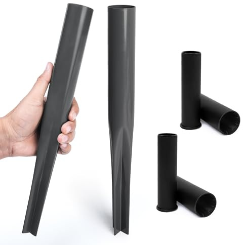 Pack of 2 Rotary Washing Line Spike - (32, 40, and 50mm) Heavy Duty Powder Coated Metal Ground Spike for Rotary Washing Line with Two Plastic Adapters, Rotary Airer Ground Spike for Parasol Pole