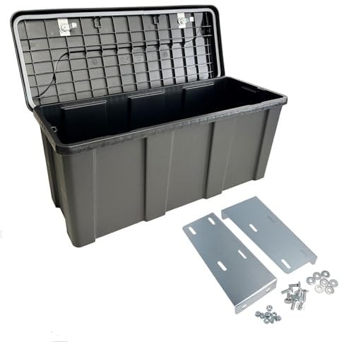 Medium Trailer Plastic Lockable Tool Box Chest Locker Storage + Body Panel Fixing Kit