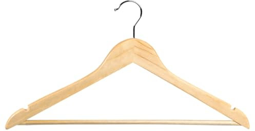 KESPER | Formkleiderbügel - 12er Pack, Material: Lotusholz, Metall, Maße: 44,5 cm breit, Farbe: Braun, Natur | 67137