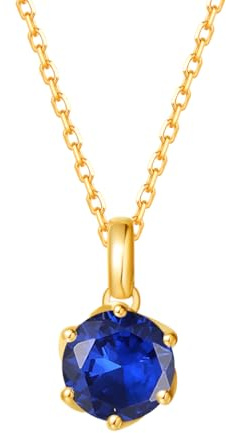 FANCIME Solide 14 Karat 585 Gelb/Weiß Gold Kette mit Edelstein Anhänger, Geburtsstein Halsketten Feine Geschenk Schmuck für Damen, Verstellbares Kette: 40 + 5 cm