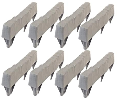 Bordure en Pierre pour aménagement paysager, 8 x Faible Entretien | Facile à Installer, résistant aux intempéries, Durable, comme des Blocs de Pierre pour Jardin, pelouse, Bordure de terrasse